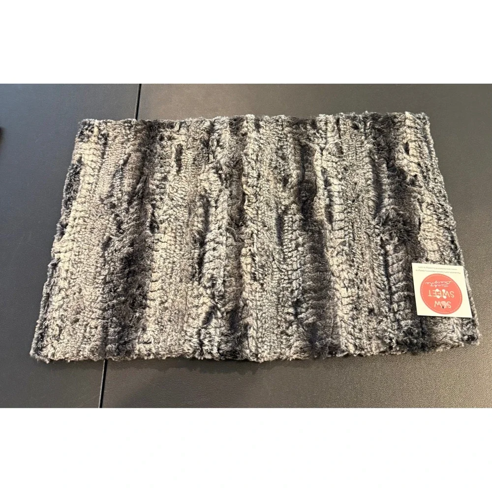 Sew Sweet Minky Designs 21x13 Pillow Cover Gray Black Marbled Plush Luxury NEW